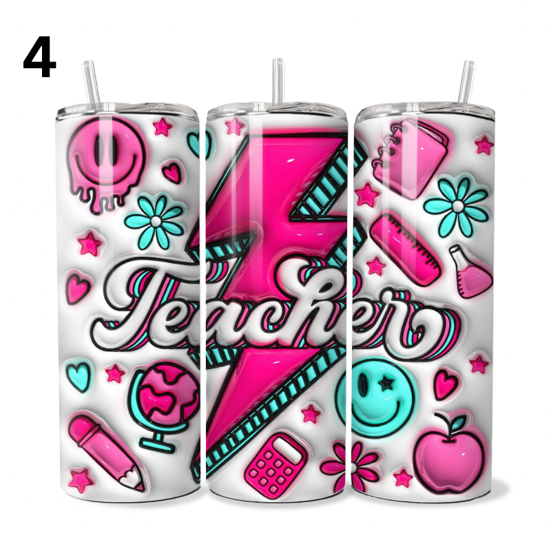 Lightning Bolt 3D Teacher Tumbler