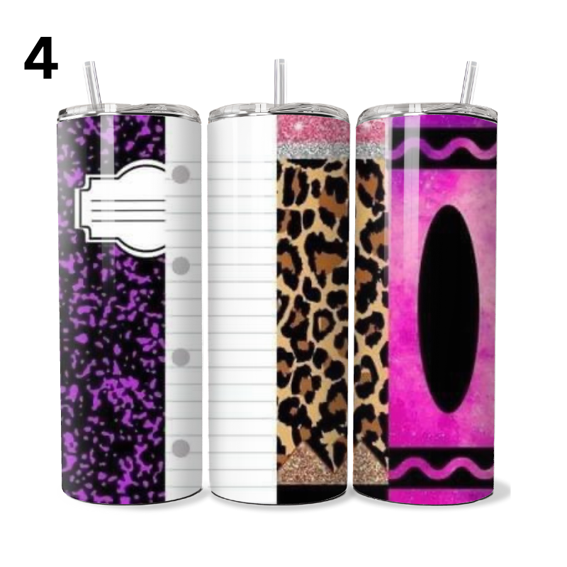 Cheetah Print/Composition Book Teacher Tumbler