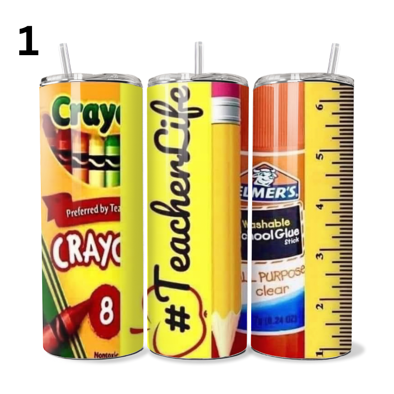 Crayon/Glue Stick Teacher Tumbler