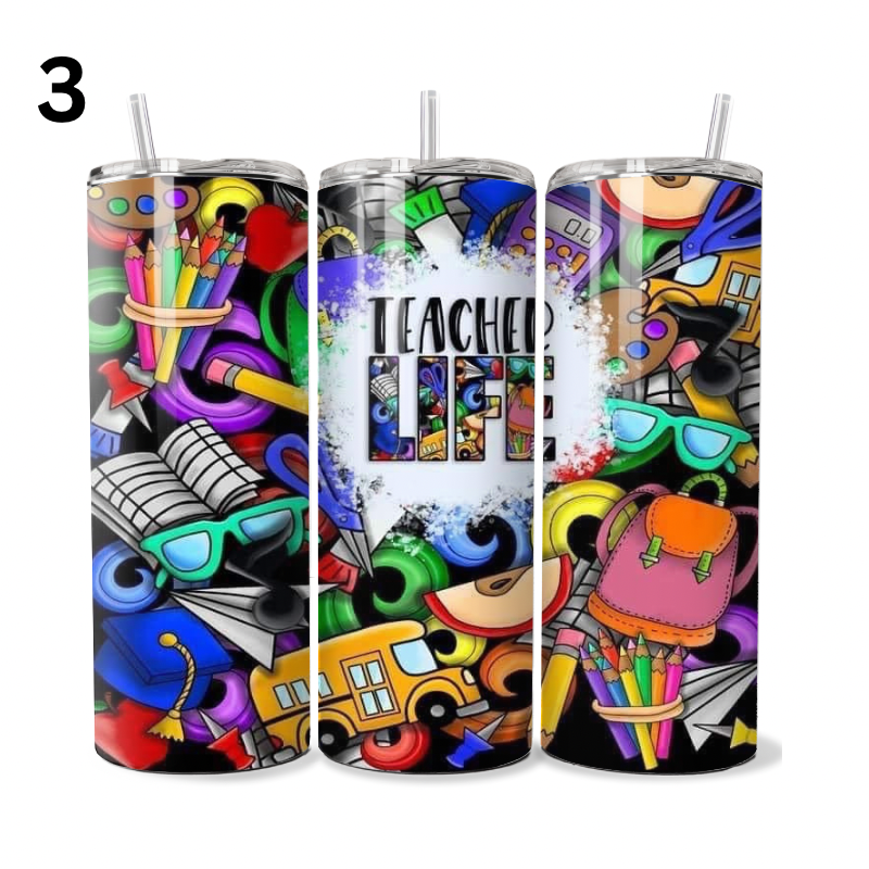 Colorful Teacher Life Tumbler