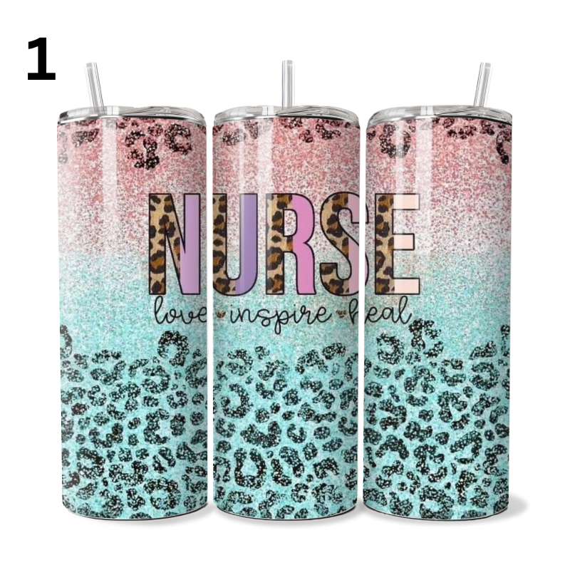 Cheetah Print Nurse Tumbler