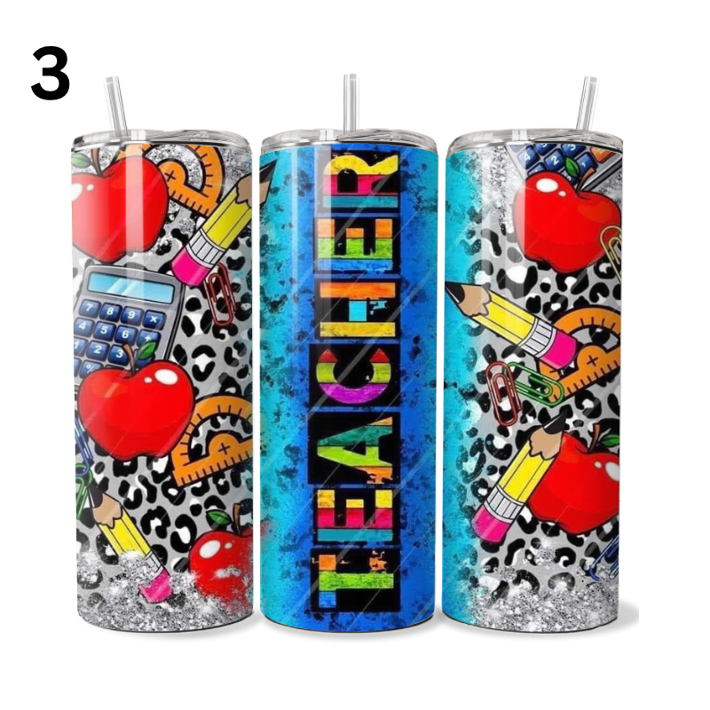 Teacher with Supplies Tumbler