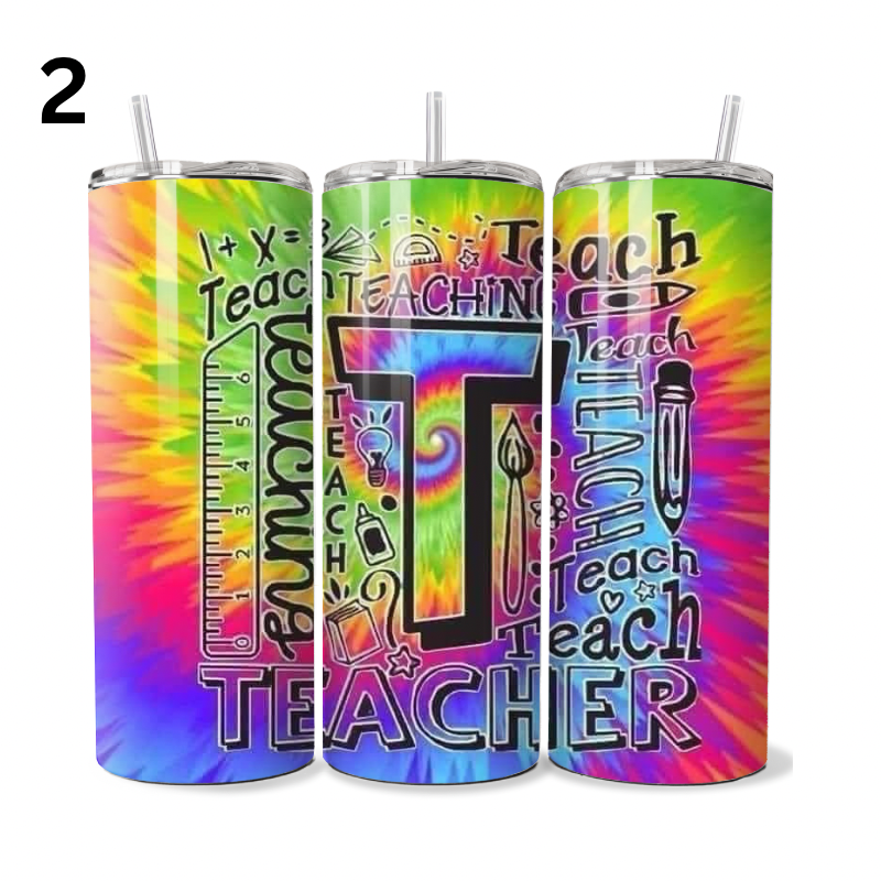 Tie Dye Teacher Tumbler